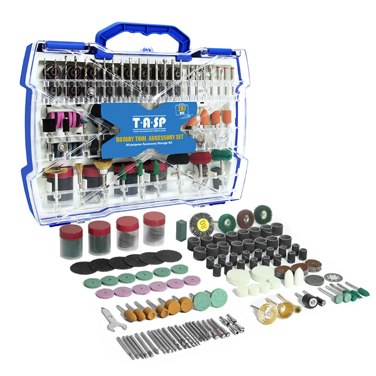 287PCS Abrasive Rotary Tool Accessories Set Electric Mini Drill Bit Kit Sanding Polishing Cutting Engraving Heads for Dremel