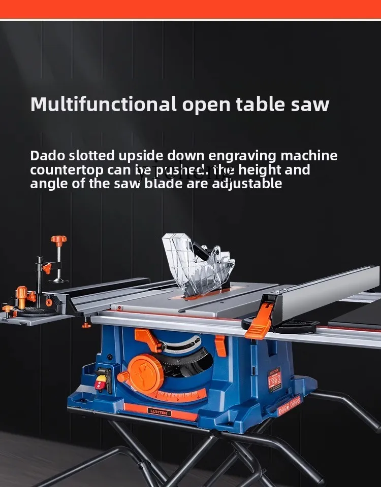 

Folding mobile multi-function push table saw small woodworking decoration cutting machine 10 inch dust-free slotting