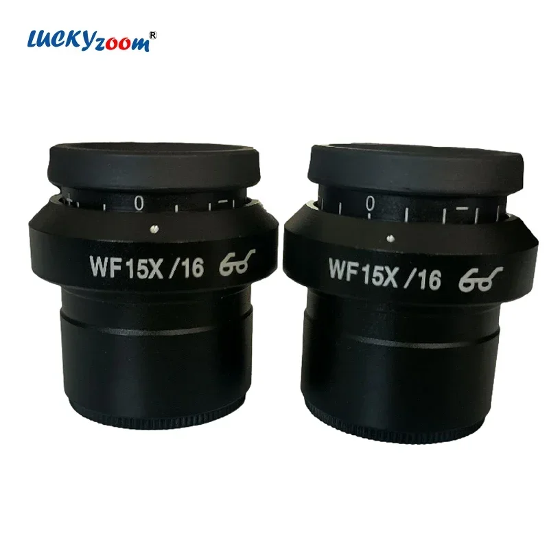 2pcs Super Widefield 15X Eyepiece For Binocular Trinocular Stereo Microscope Adjustable WF15X Stereo Microscope Eyepiece Lens