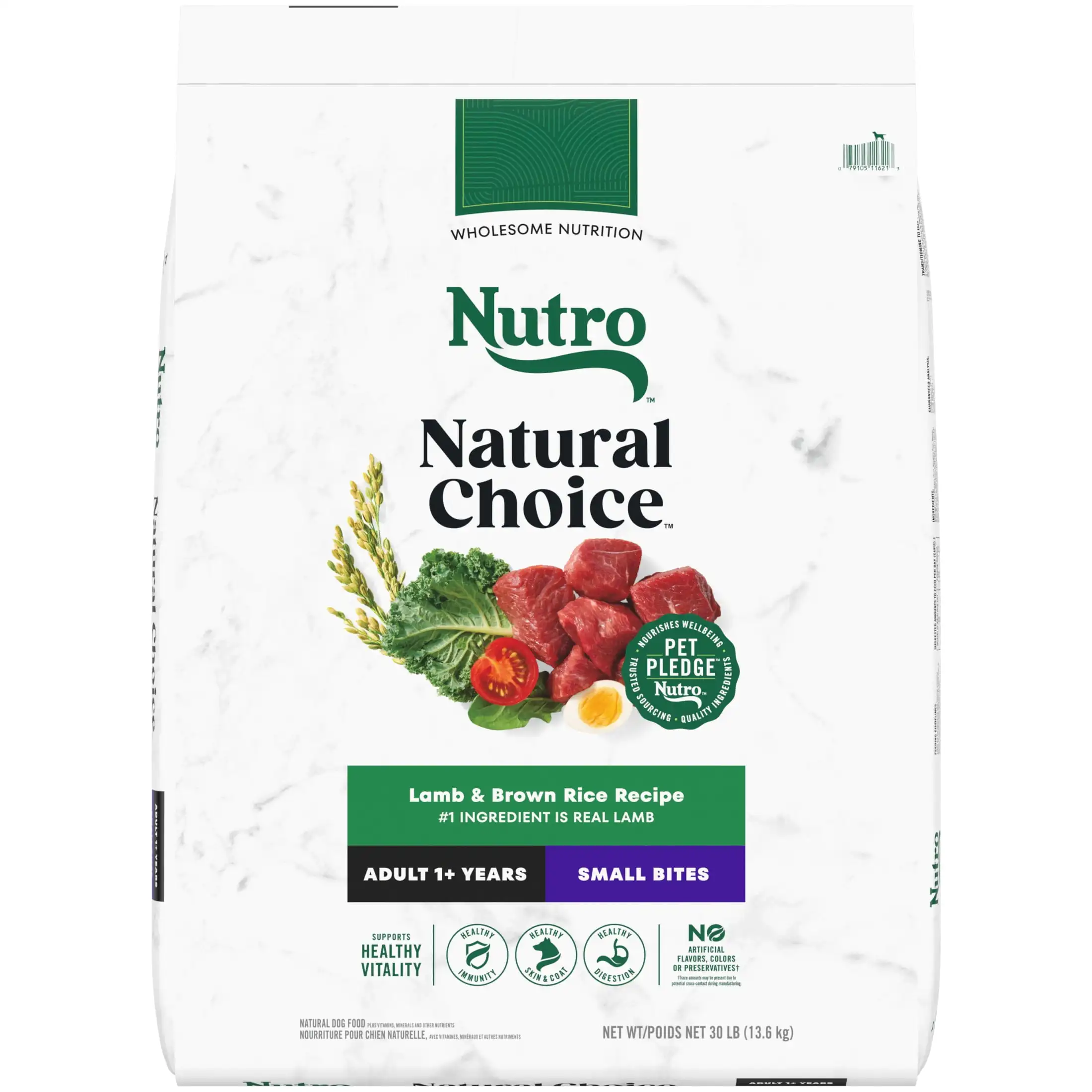 

Nutro Natural Choice Маленькие укусы Сухая корм для собак для взрослых, рецепт из ягненка и коричневого риса, 30 фунтов