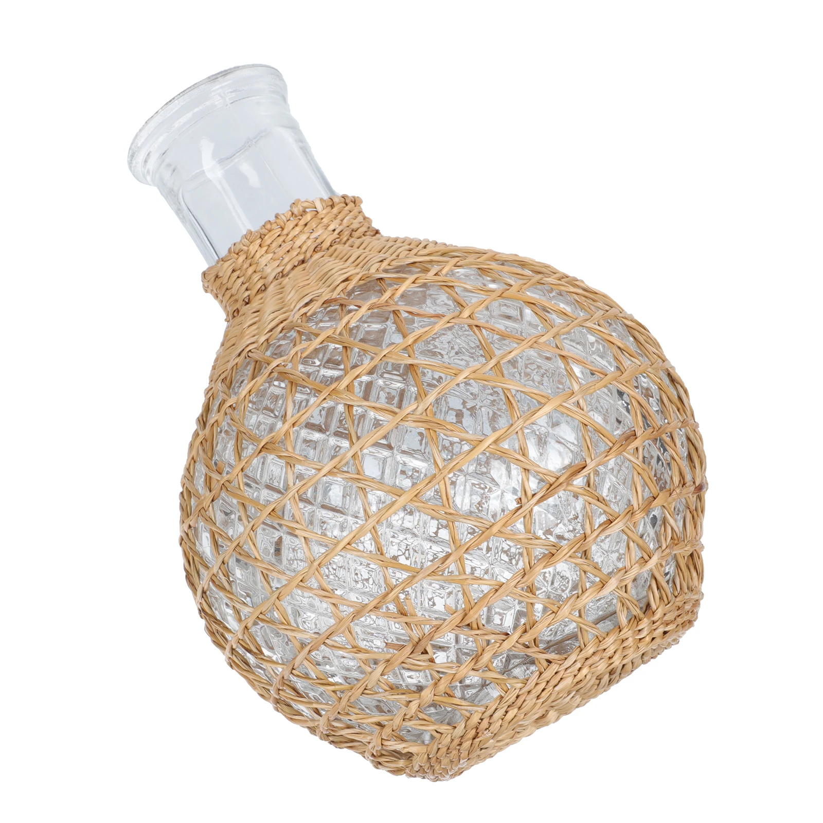 

Rattan Glass Vase Flower Container Home Decor Creative Hydroponic Table Vase Premium Material Smooth Touch Unique Design