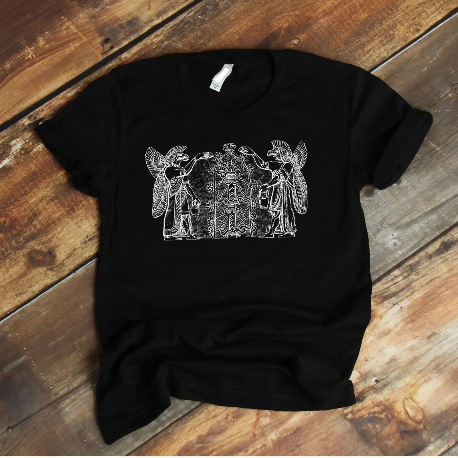 Ancient Sumerian Annunaki Tree of Life T Shirt Mesopotamia Alien Gods Babylon Hidden History Mythology  vintage Washed Unisex