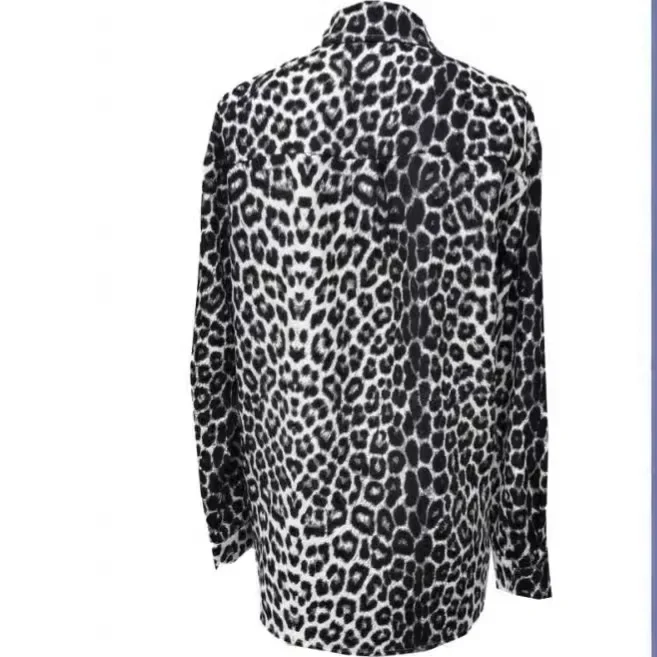 

Модная женская рубашка с длинным рукавом и леопардовым принтом для осени/зимы 2026 года, хит продаж на Amazon для трансграничной электронной торговли