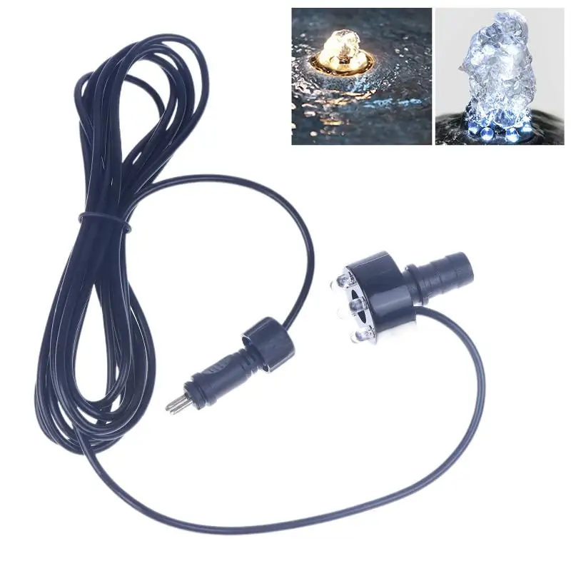 1Pcs Underwater 6-LED Light Ring For Fountain Fish Pond Water Garden AC Adapter Warm White/White Fountain Light Ornament
