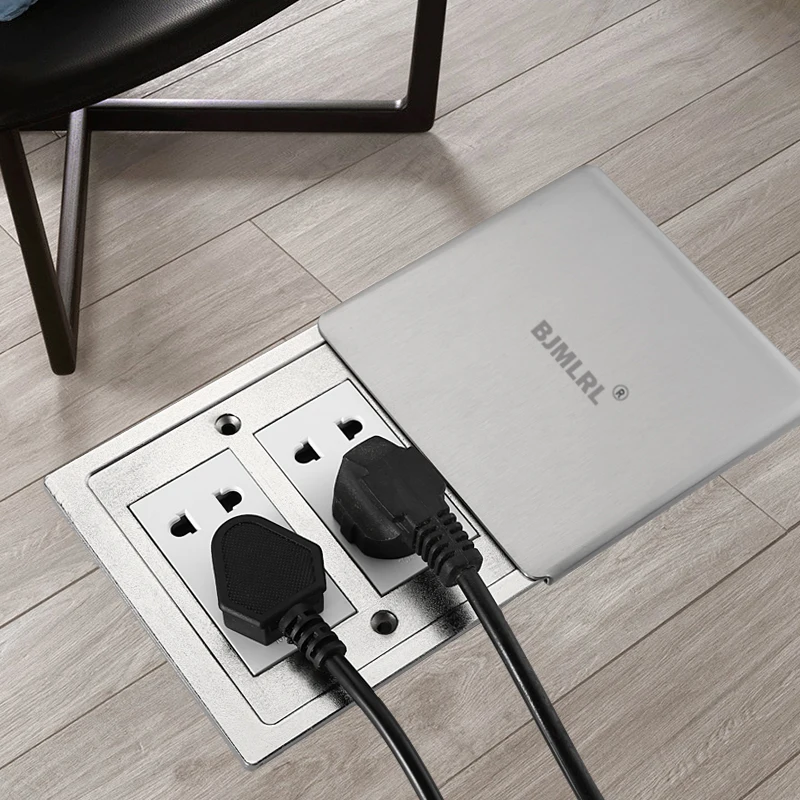 Ultra-thin ground socket All-copper anti-horizontal sliding cover with 35 high bottom box stainless steel ground plug for