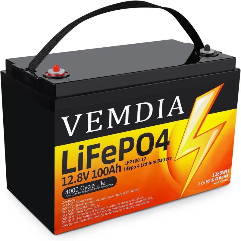 

Аккумулятор LiFePO4 12 В, 100 Ач, встроенный интеллектуальный BMS