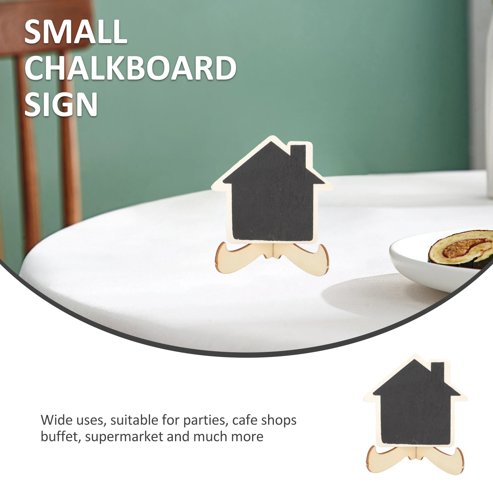 

10pcs Small Chalkboard Signs Wooden Food Labels Reusable Wedding Kitchen Party Decorations Tabletop Sign Board