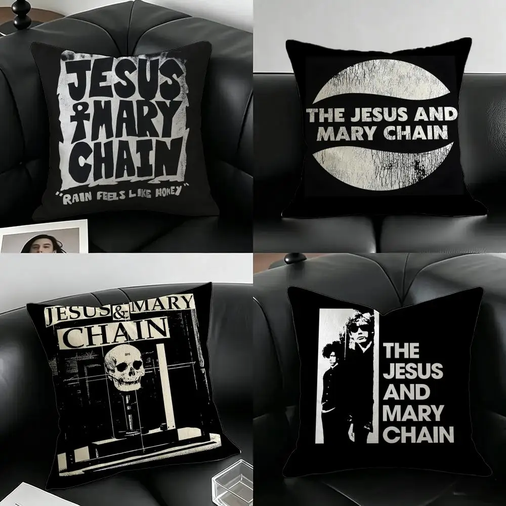 Band The Jesus and Mary Chain Cushion Cover Natural Linen Pillowcase Set, All-in-One Decor for Sofa, Bedroom & Chair
