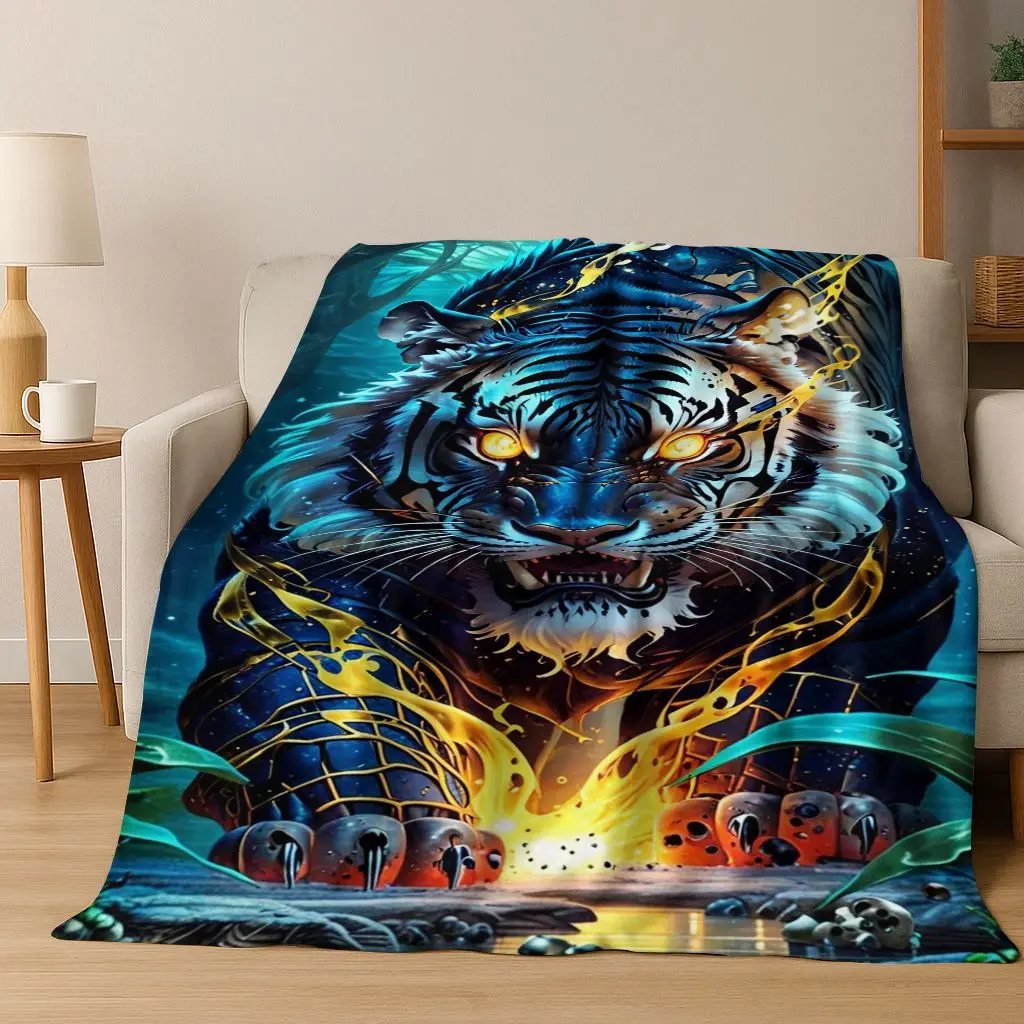 

26 Style Wild Animal Tiger Beast Cartoon Flannel Blanket,Warm Cozy Soft Throw Blanket for Home Bedroom Bed Sofa Picnic Cover Kid
