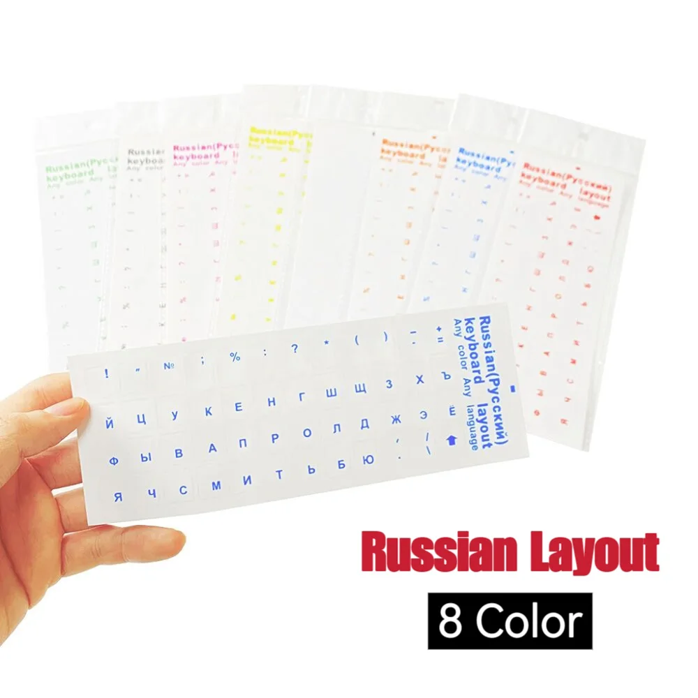 

Russian Transparent Keyboard Stickers Language Alphabet Black White Label for Computer PC Dust Protection Laptop Accessories