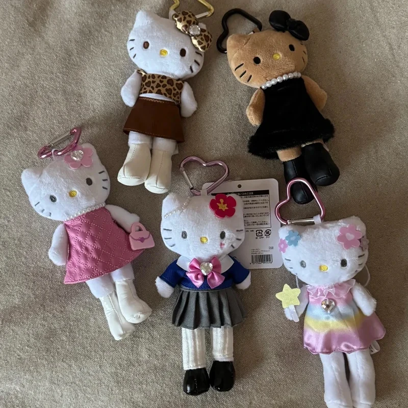 Kawaii Hello Kitty Lange Been Animatie Randapparatuur Cartoon Pop Leuke Pluche Draagbare Decoratie Sleutelhanger Meisjes Geschenken
