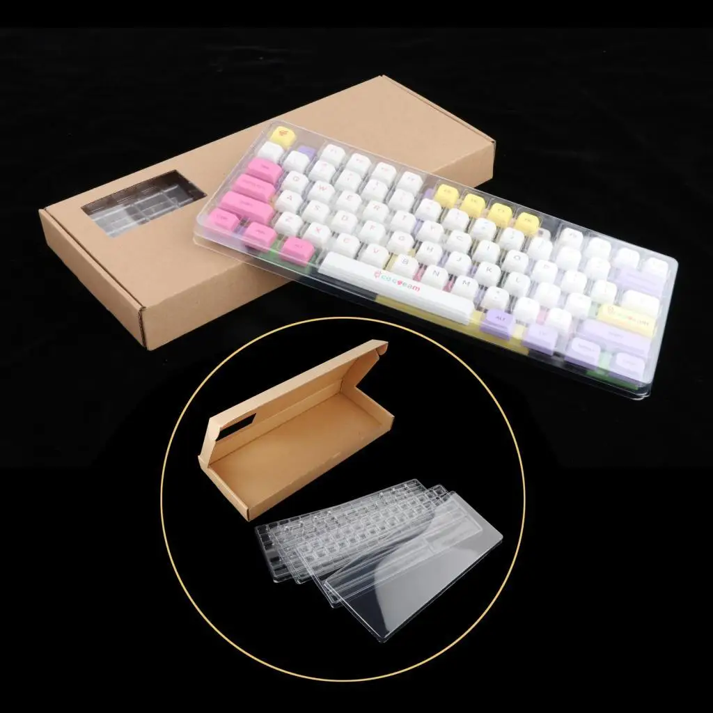 صندوق تخزين Keycap ثلاثي الطبقات منظم حجرة بلاستيكية لمجموعة أغطية مفاتيح لوحة المفاتيح الميكانيكية المخصصة