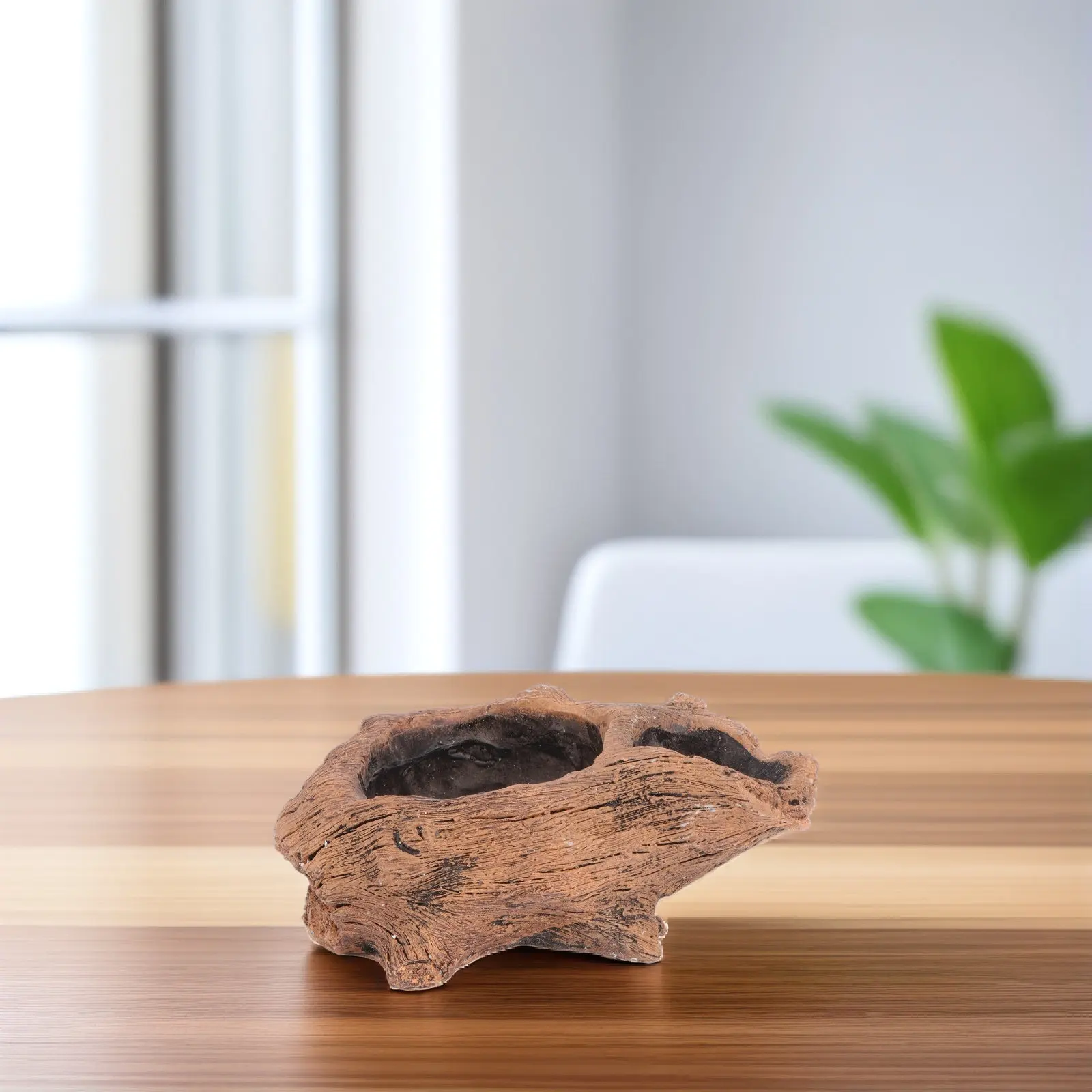 1Pcs Cement Flowerpot for Succulents Imitated Wood Style Planter with Holes Creative Retro Home Desktop Garden Decor Succulent