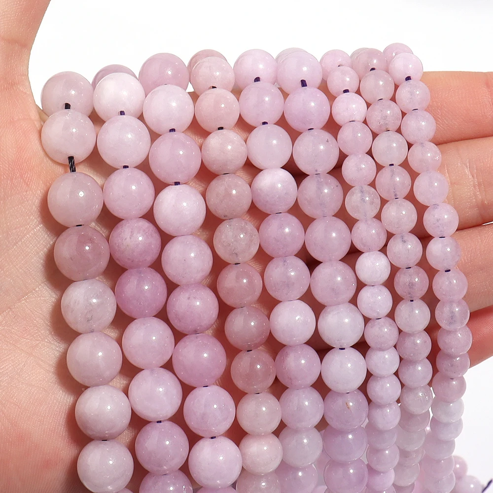1strand 6/8/10mm Light Purple Lithium Natural Stone Beads Round Loose Spacer Beads For Jewelry Making DIY Necklace Bracelet