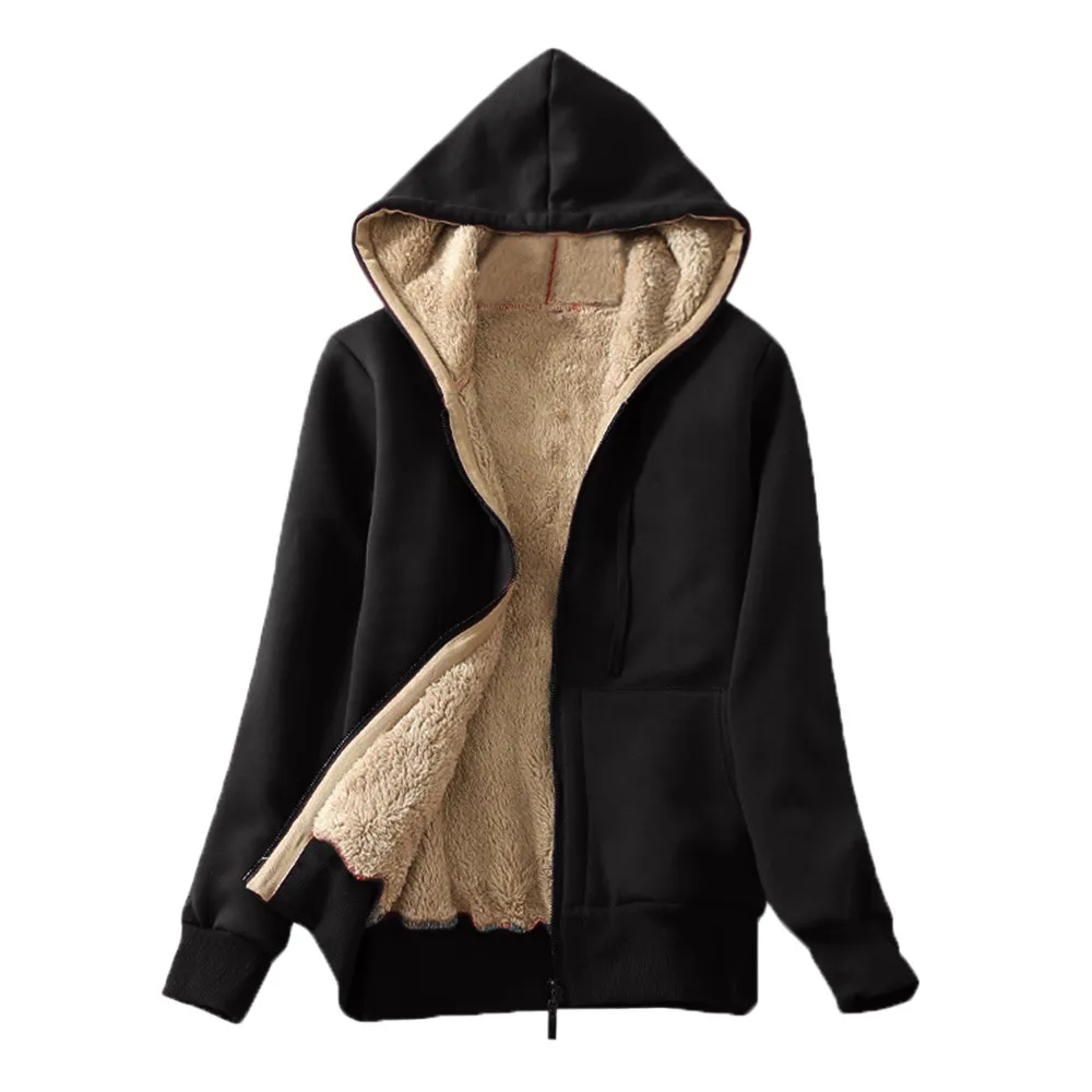 Chaqueta de invierno para mujer, Parka más gruesa de manga larga con capucha, sudadera cálida con forro polar, abrigo de talla grande con cremallera, ropa coreana de invierno