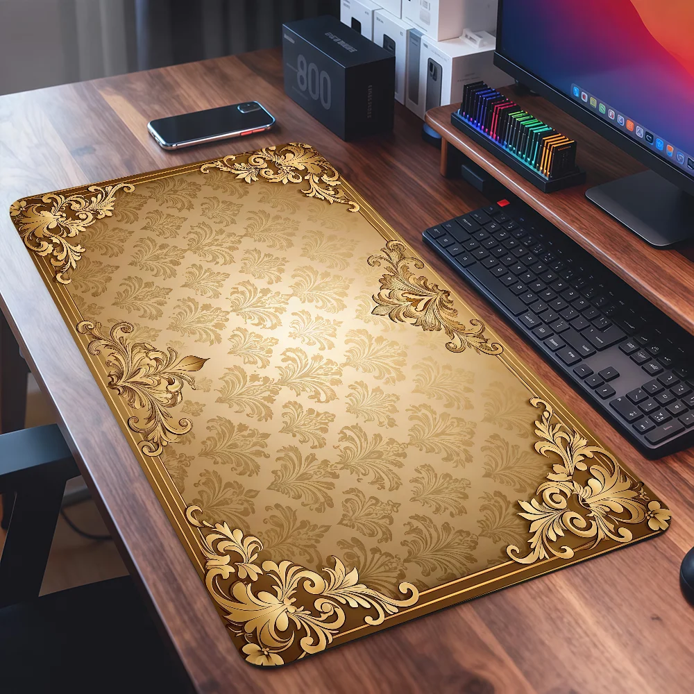 Luxury Individuality Gold Mouse Pad For Office Gaming And Keyboards Non-Slip Large Waterproof