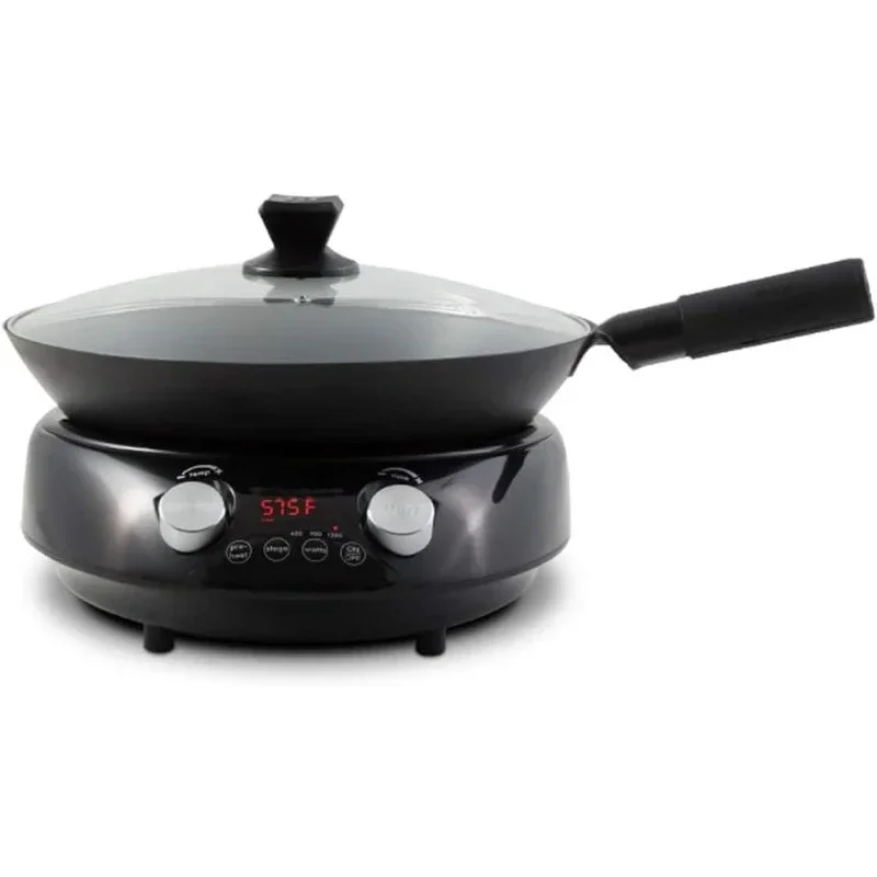 Nuwave Mosaic Induction Wok, Precise Temp Controls from 100°F to 575°F in 5°F, Wok Hei, Infuse Complex Charred Aroma & Flavor