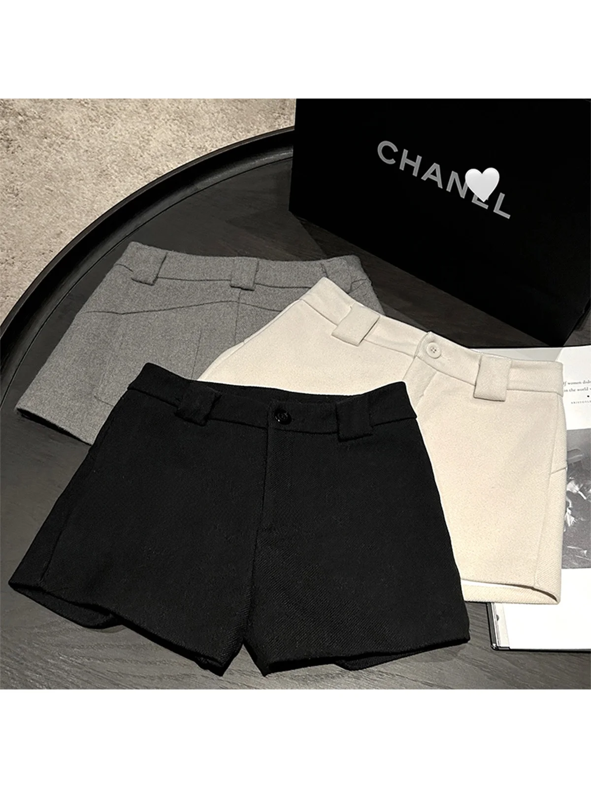 

Шерстяные брюки Chien с высокой талией и широкими штанинами, утепленные, прямого кроя, для женщин, осень-зима