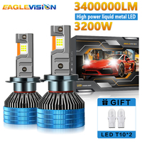 EAGLEVISION 3 Copper Tubes 6500k 3000W White Projector Headlight Project Led  Canbus 12v 24v HB3 HB4 9012 H1 H4 H7 H11 H13