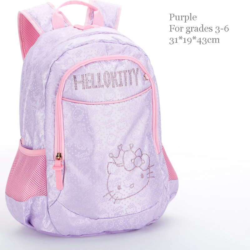 Miniso Hello Kitty Girls Schoolbag Pupils Spine Guard Backpack Student 1-6 Grade School Book Bag Kid Relieve Burden Cartoon Gift