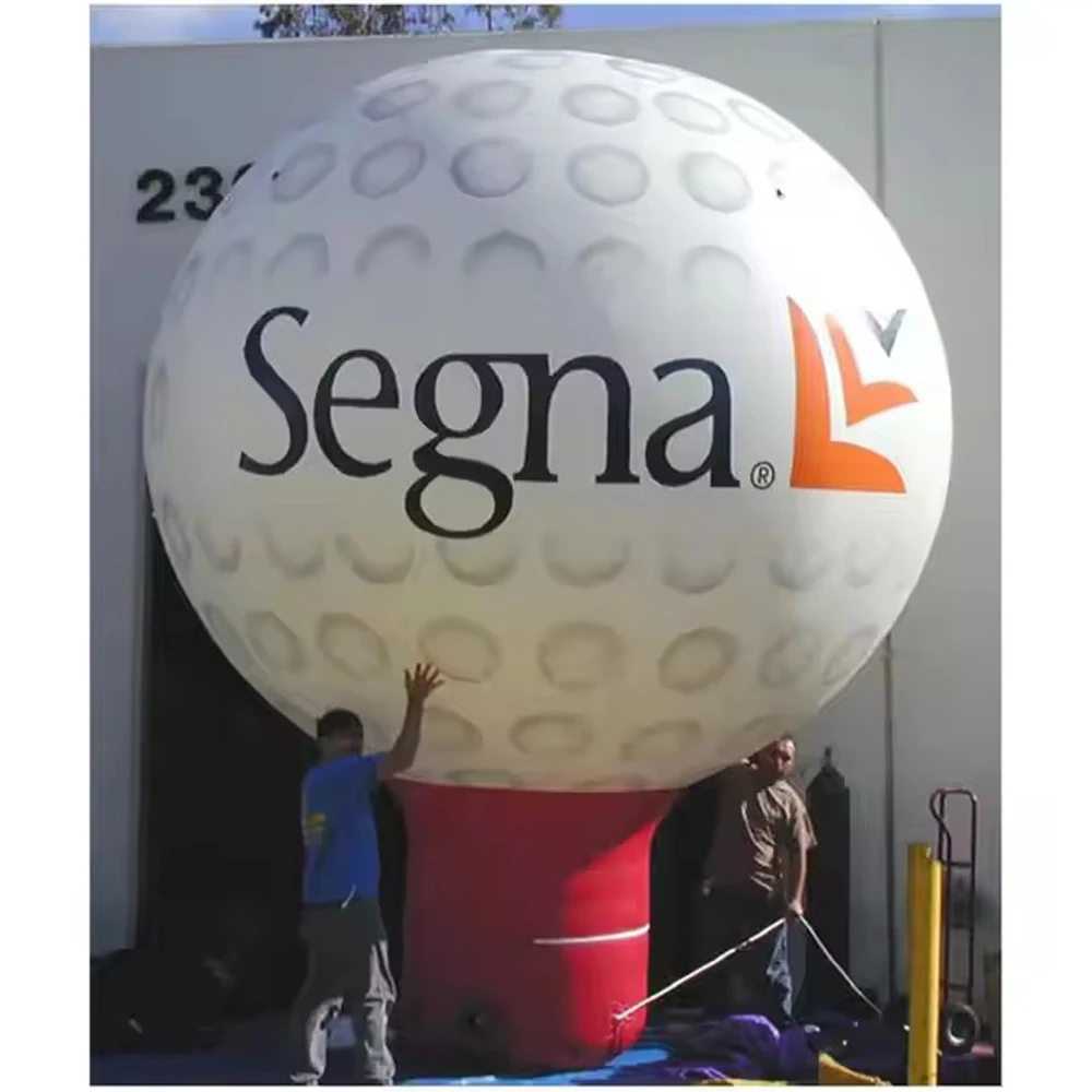 Custom Gigantische Opblaasbare Golfbal Simulatie Lucht Golfbal Model Met Blower Voor Reclame