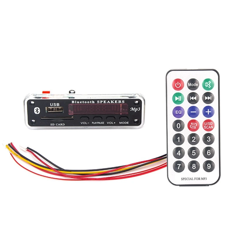 12V Bluetooth 5.0 Audio Decoder Board Mp3 Audio Module USB AUX SD FM Radio Decoder Board Module For Car Accessories Parts