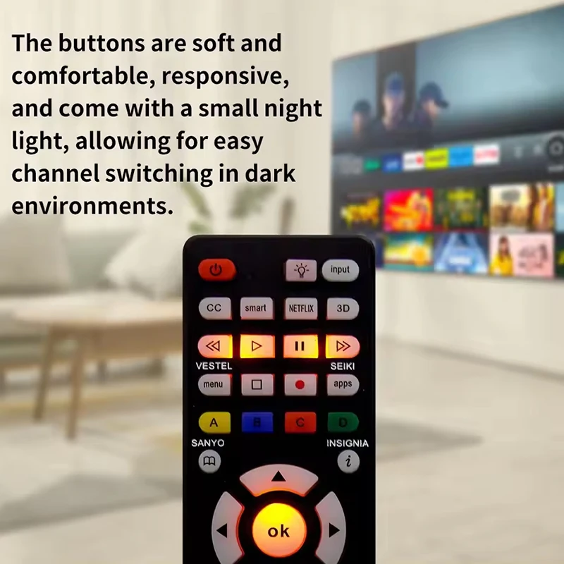 Universal RC-G008 Replcement Remote Control With Light In The Night For All Models And Brands TV Suitable For LCD TVs