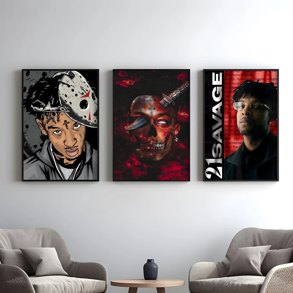 Singer Rapper 21 S-Savage Poster Elegant And Affordable Wall Art Stickers For Dormitory Living Room And Bedroom Spaces