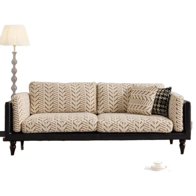 

French retro style small apartment living room bedroom homestay home reception leisure single double three straight row