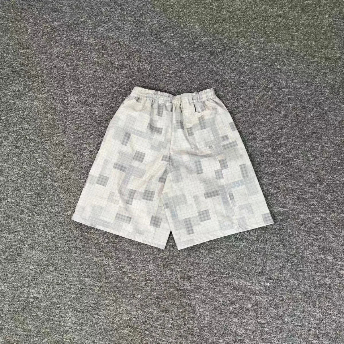 Verão casual solto calças de cinco pontos ex high street sportswear sle camuflagem xadrez cintura elástica calças de perna reta