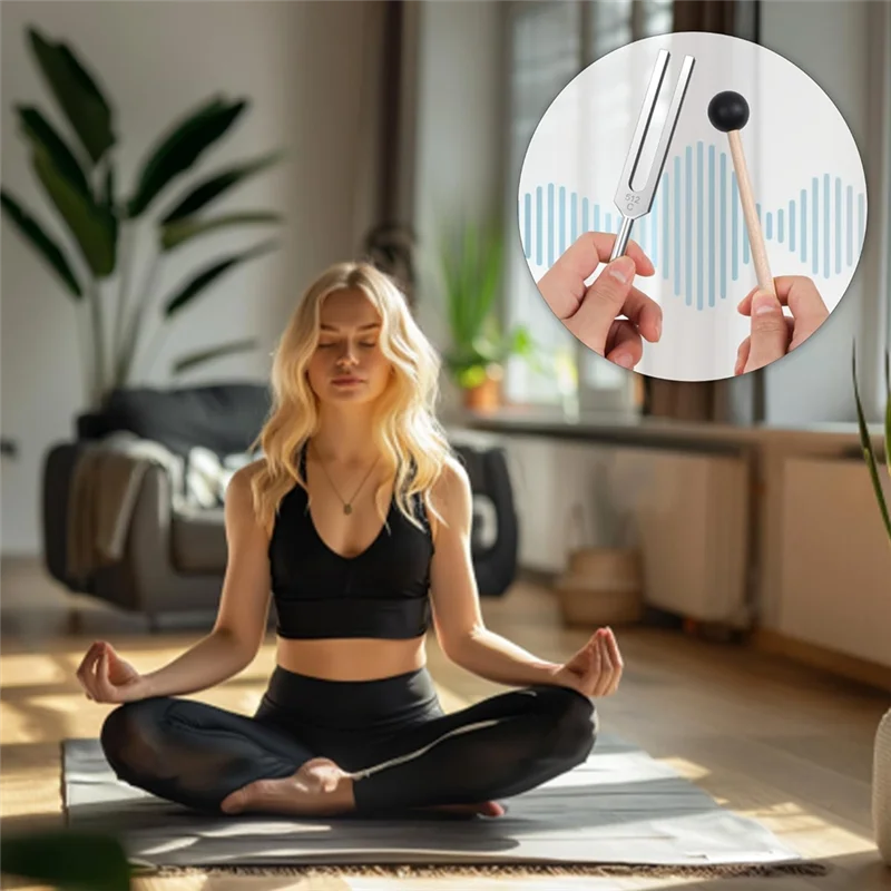 【人気】2本512Hz音叉セット、ハンマー付きアルミニウム合金音叉、ヒーリングサウンドヒーリングセラピーとヨガ用