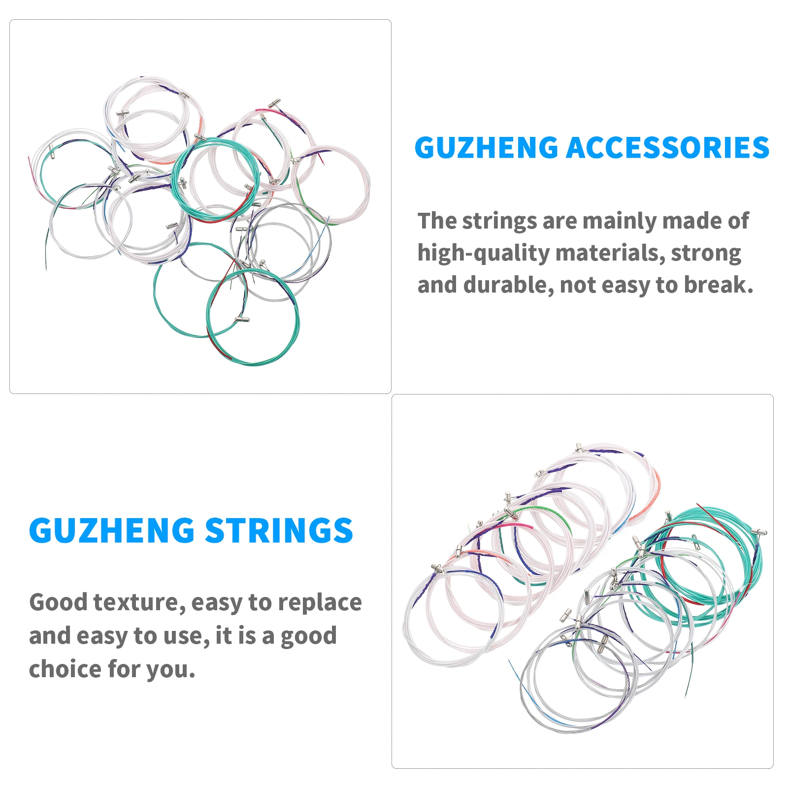 21pcs Guzheng Strings Full Set Durable Steel Replacement Accessories Practical String Kit Changing Tools Lyre Supplies Assorted