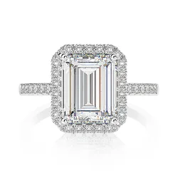 Elegant Lovers Lab Diamond Promise Ring 925 Sterling silver Engagement wedding band Rings For Women Bridal Finger Jewelry