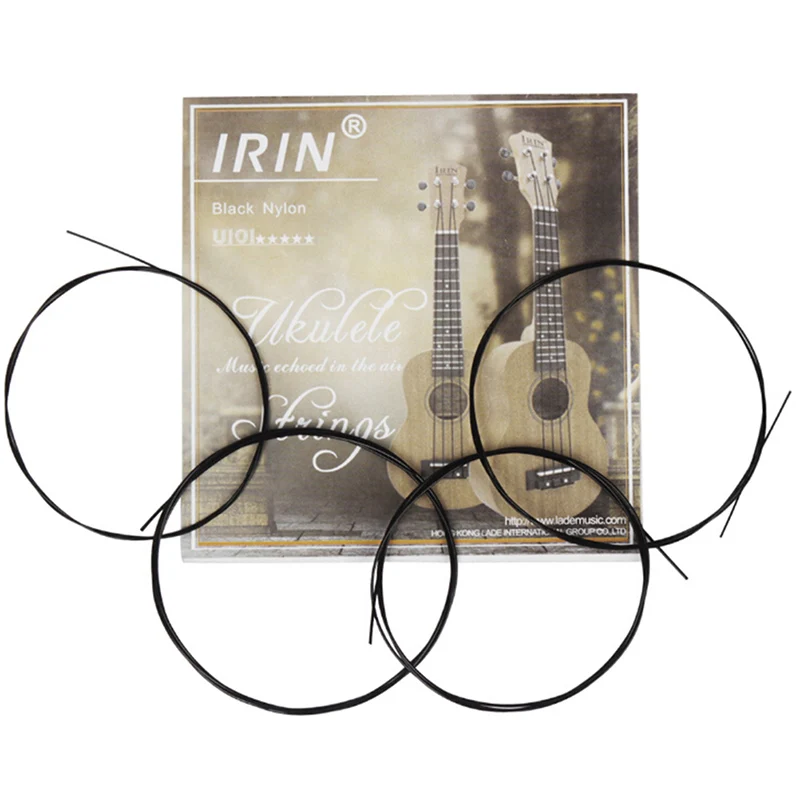 4-teiliges schwarzes Nylon-Ukulele-Saiten-Set 0,56 mm 0,71 mm 0,81 mm für Anfänger