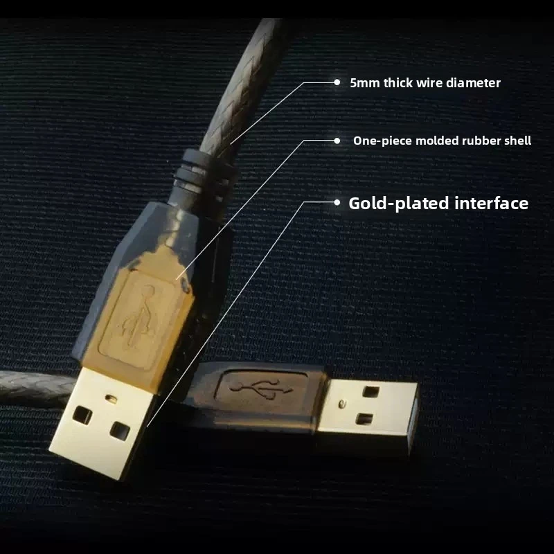 For USB Male to Male Cable 5M 10M 20M Dual A Port High Speed Data Cord for Camera Cooler Electronic Whiteboard Drawing Tablet