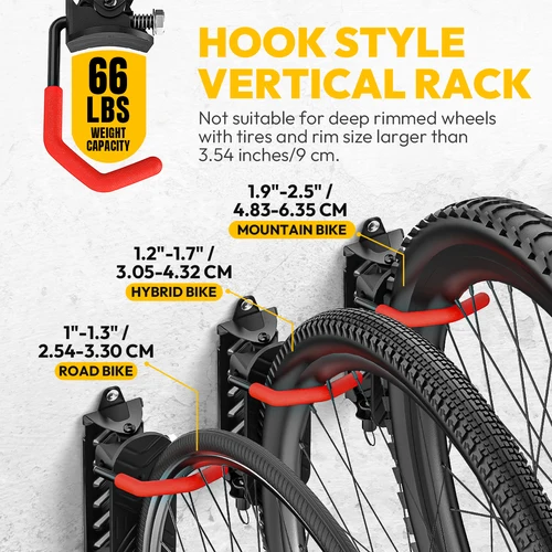 Imagen 2 del producto Soporte de pared para bicicleta, colgador de montaje, estante de estacionamiento para bicicleta de carretera, hebilla giratoria para ciclismo de montaña, accesorios de garaje, 1 ud.