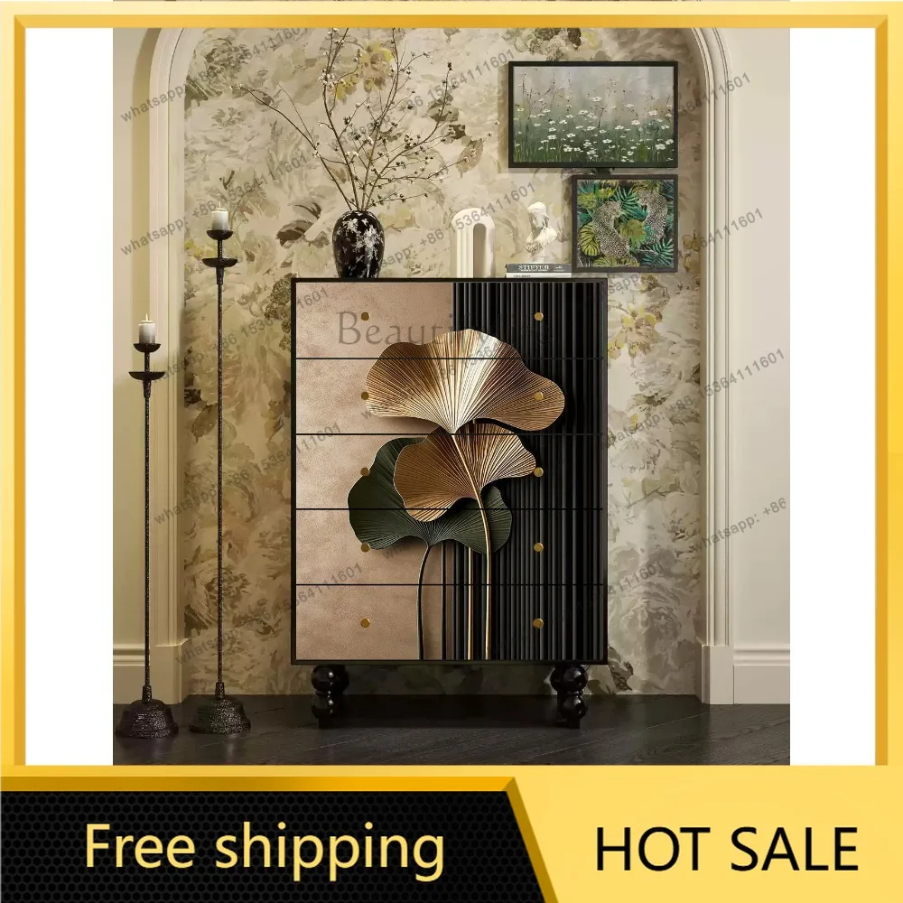 FG French light luxury door cabinet facing the door, living room against the wall storage decorative cabinet