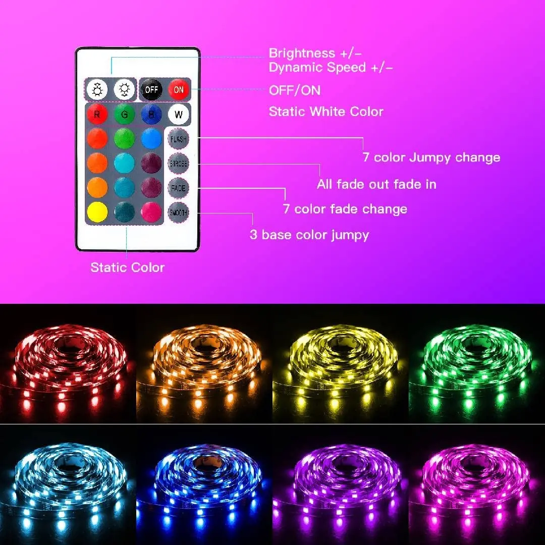 40M LED Strip USB, RGB LED Strip, Timer Setting, Fairy Lights with Remote Control , Music Sync Colour Changing