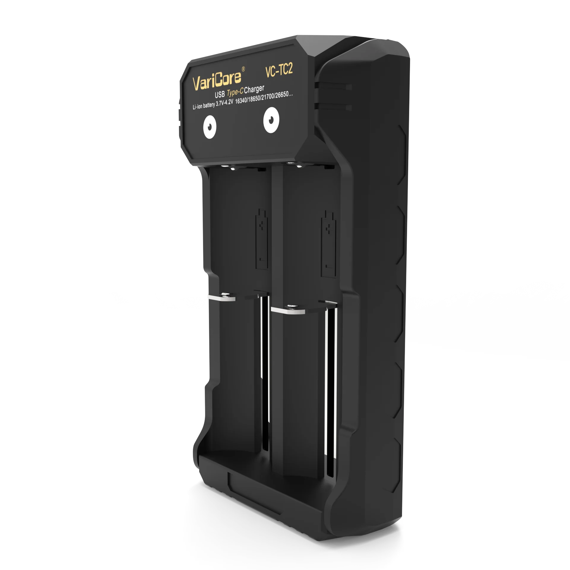 شاحن بطارية ذكي VariCore TC2 بفتحتين لـ 3.7 فولت ليثيوم أيون 18650 26650 21700 18350 14500 - شحن USB سريع