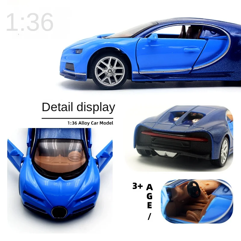 Sports car model 1:36: Sports car simulation alloy car model, rebound door opening, cake decoration, home decoration Car toys