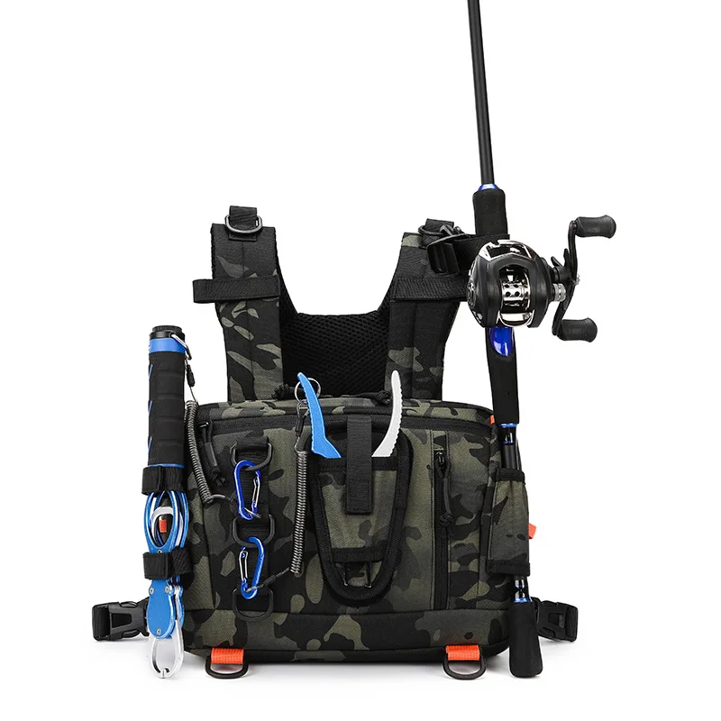 アウトドアタクティカルベストバックパック防水耐摩耗性ハイキング登山多機能取り外し可能なチェストバッグ