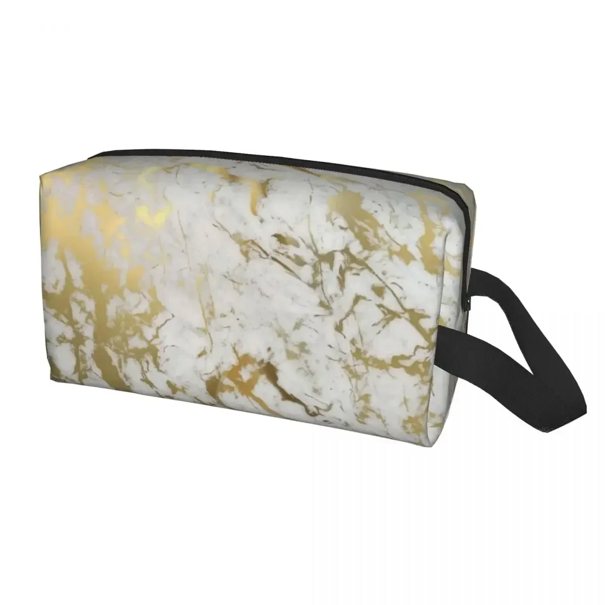 Gold Marble Texture Cosmetic Bag Large Capacity Modern Geometric Graphic Pattern Makeup Case Beauty Storage Toiletry Bags