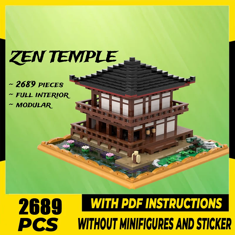 

City Street View Model Moc Building Blocks Zen Temple ​​​​​​​Bricks Model DIY Assembly Construction Toy Holiday Birthday Gifts