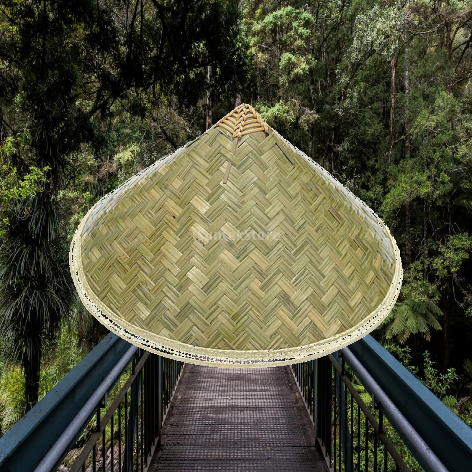 Conical Bamboo Hat for Outdoor Activities Gardening Fishing Wide Brim Japanese Samurai Style Asian Hat for Painting Craft