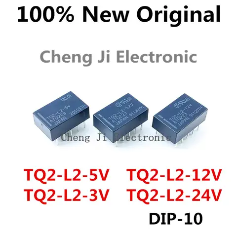 5-10PCS/Lot TQ2-L2-3V 、TQ2-L2-5V 、TQ2-L2-12V 、TQ2-L2-24V DIP-10 New Original Signal Relay DPDT ATQ221、ATQ229、ATQ223、ATQ224