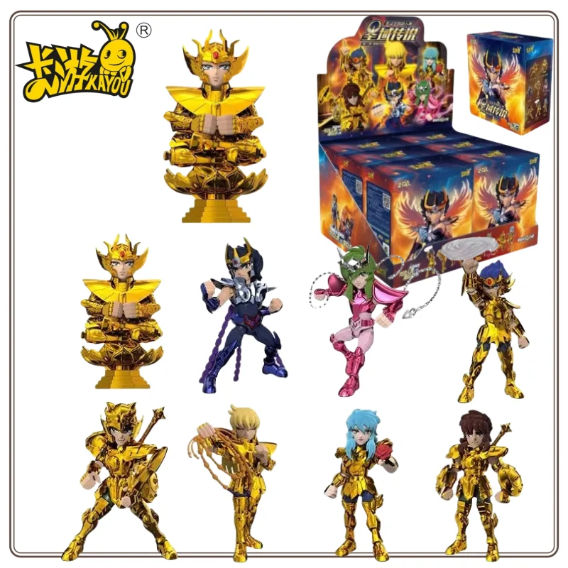In Stock KAYOU  Vol.1 .2 Saint Seiya Blind Box Aiolos Athena Aldebaran Mu Aiolia Assembled Movable Model Toys Gold Saint