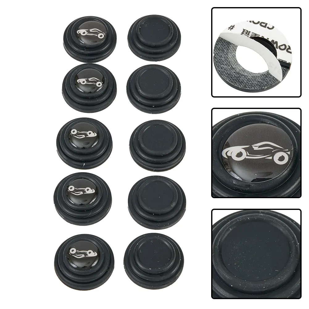 10pcs Car Door Anti-Shock Silicone Pad Sound Insulation Shock-Absorbing Gasket Hood Trunk Sticker Crash Pad Accessory