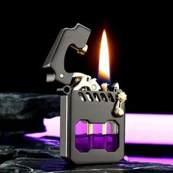 2024 New Zorro Kerosene Lighter Cyber Mecha Transparent Bin Rocker Cool Classic Torrens Tide Men Lighters Wholesale