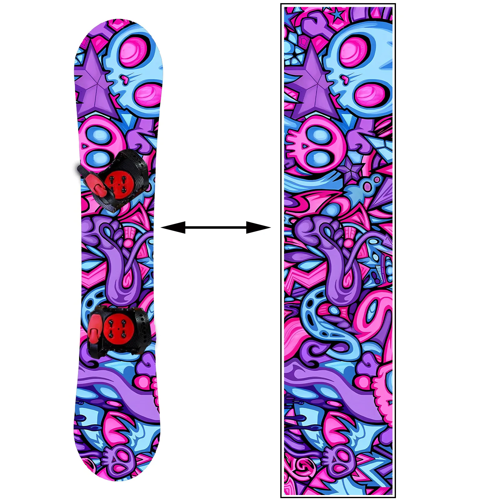 

1 dazzling purple skull, trendy snowboard sticker, snowboard personalized decoration sticker, snowboard sticker, snowboard board