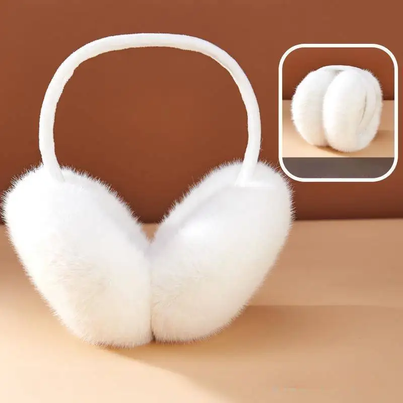 Winter Warm Foldable Earmuffs Solid Color Thick Earmuffs Anti Cold Plush Earmuffs for Men and Women